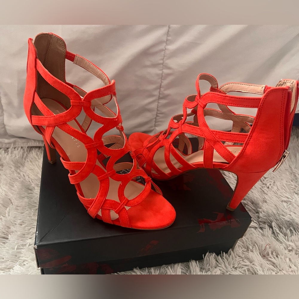 Kelly and Katie Orange Heels